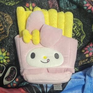 NWOT sanrio my melody pink + yellow french fries plush toy